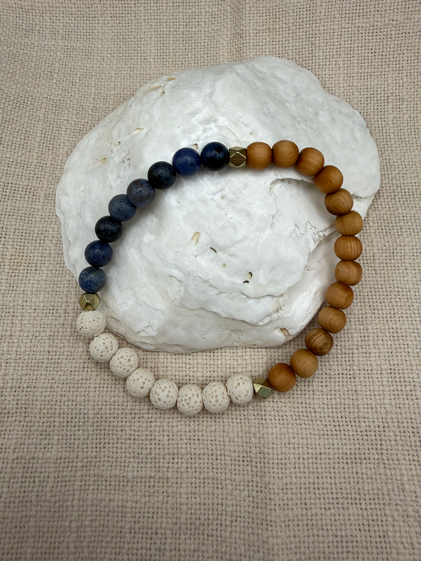 Lava Stone, Dumortierite & Sandalwood