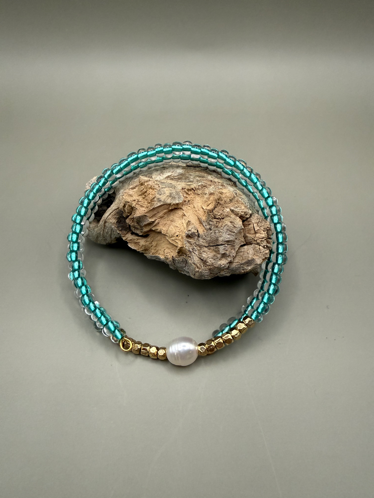 Turquoise Seed Bead & Freshwater Pearl