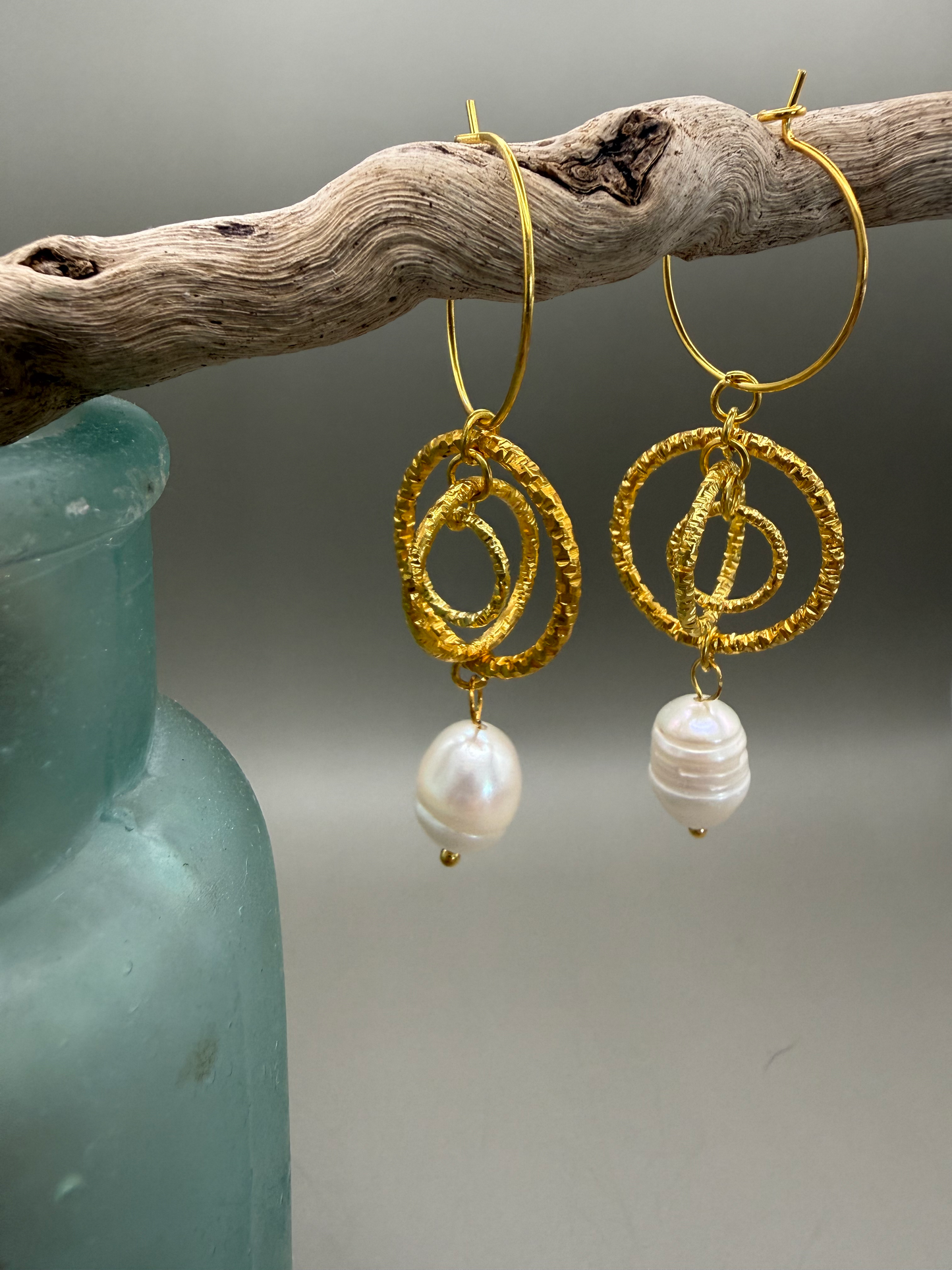 Gold Hoop & Freshwater Pearl
