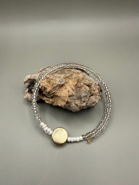 Clear Glass & Freshwater Pearl