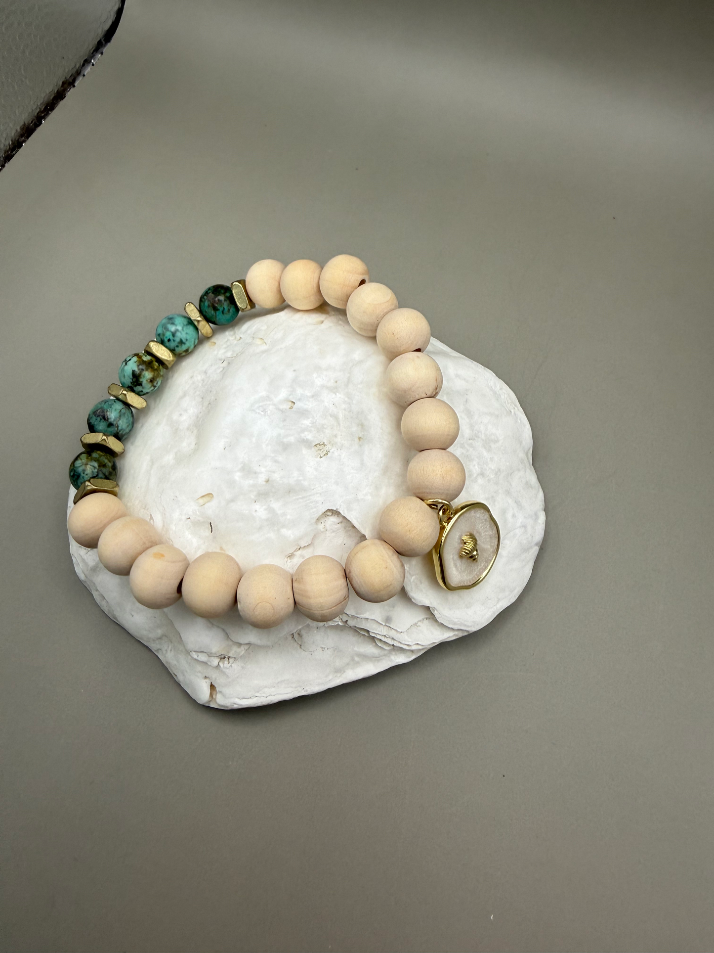 African Turquoise & Natural Wood