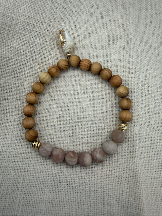 Matte Pink Moonstone & Sandalwood