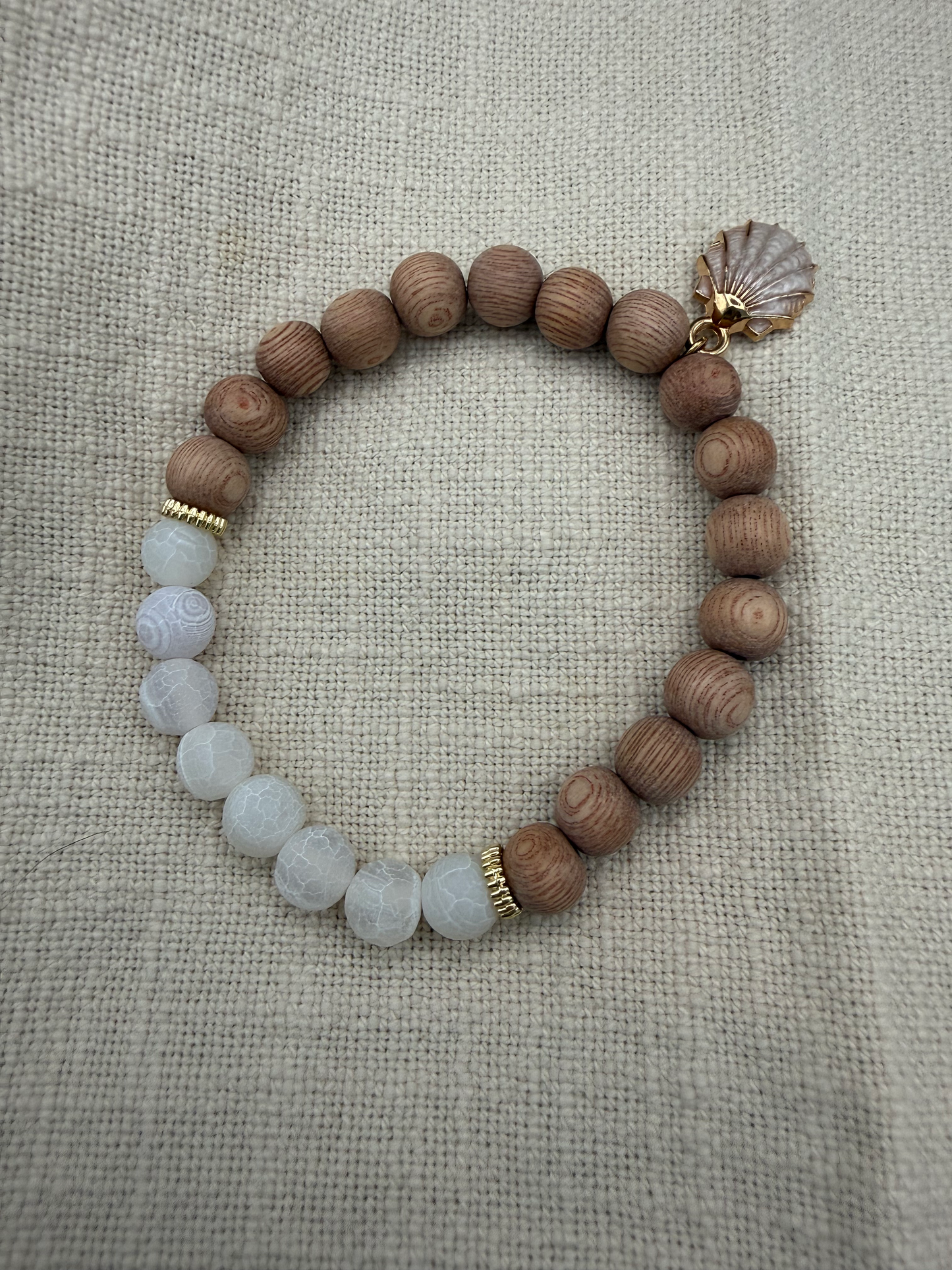 White Crackle Agate & Rosewood